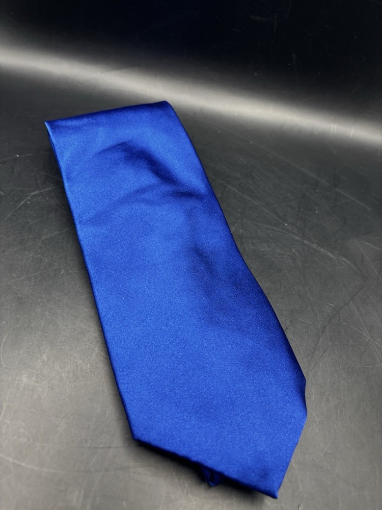 Ralph Lauren Purple Label 100% Silk Blue Tie Hand Made In Italy