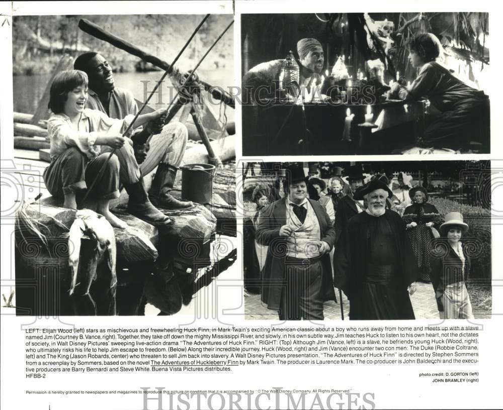 1993 Press Photo Actor Elijah Wood & cast of The Adventures of Huckleberry Finn