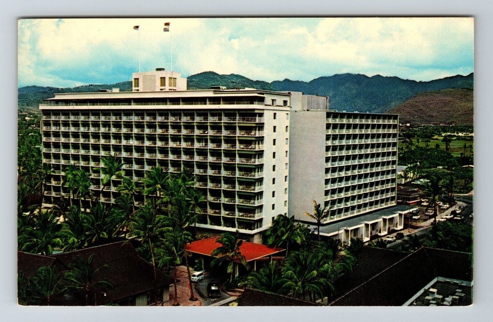 Waikiki HI-Hawaii Princess Kaiulani Hotel Aerial Scenic View Vintage Postcard