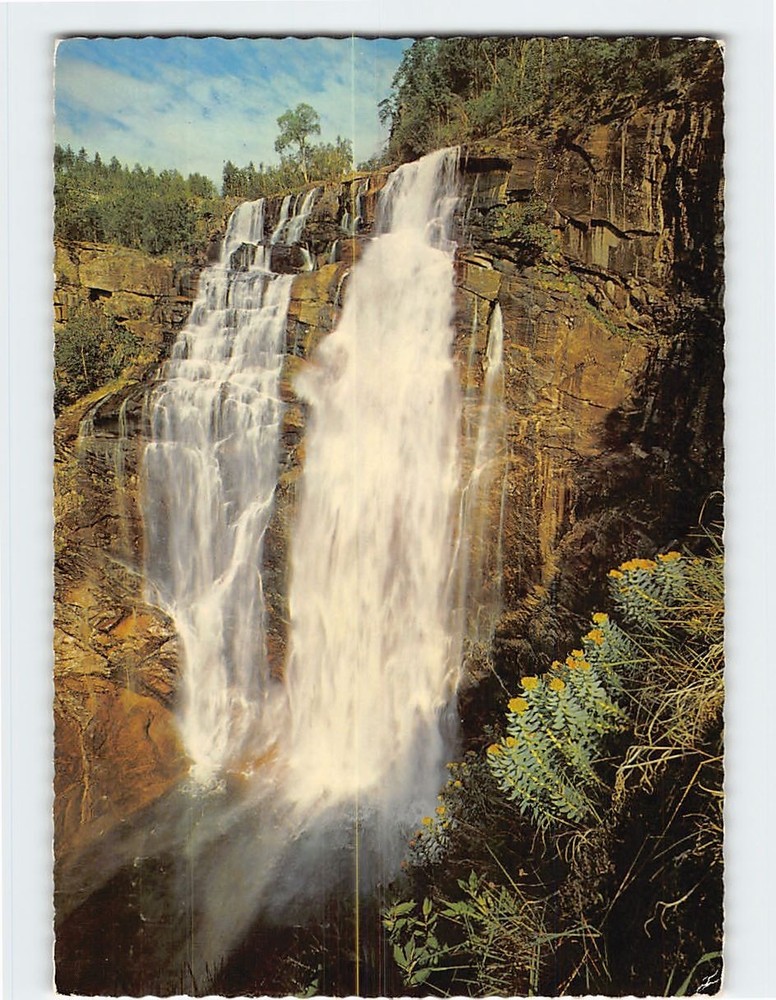 Postcard Skjervsfossen Waterfall Norway