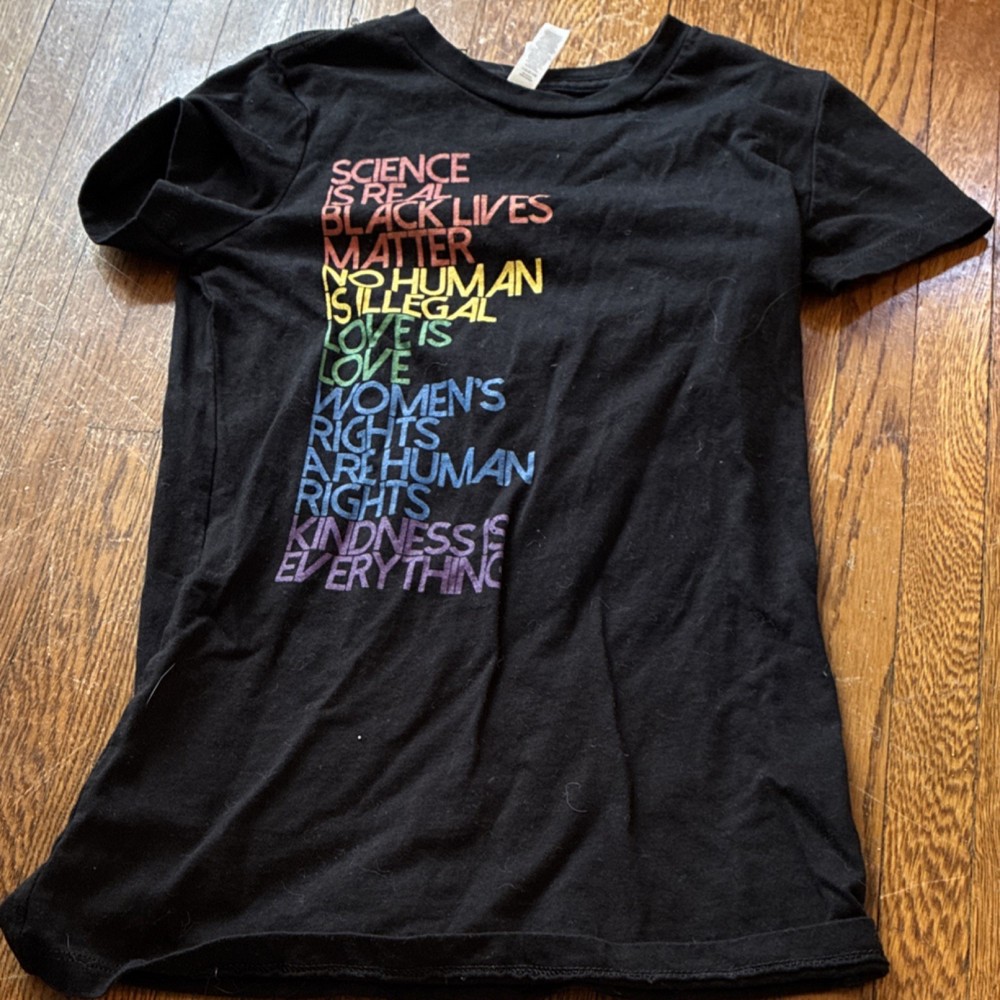 Bella + Canvas Black Cotton Graphic Quote Crew Neck Women’s T-Shirt Short S