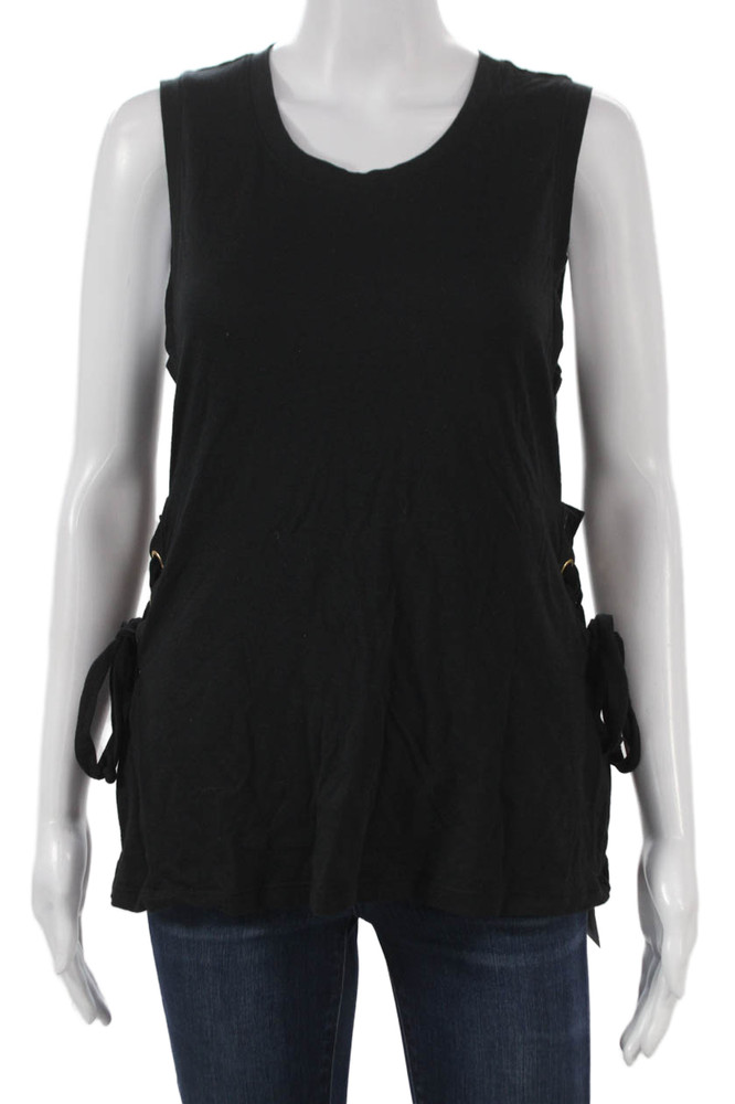 Carbon 38 Women Basic Sleeveless Tank Black Cotton Blend Round Neck Size LFree Shipping in US $100+ Orders | $6.95 Orders Below