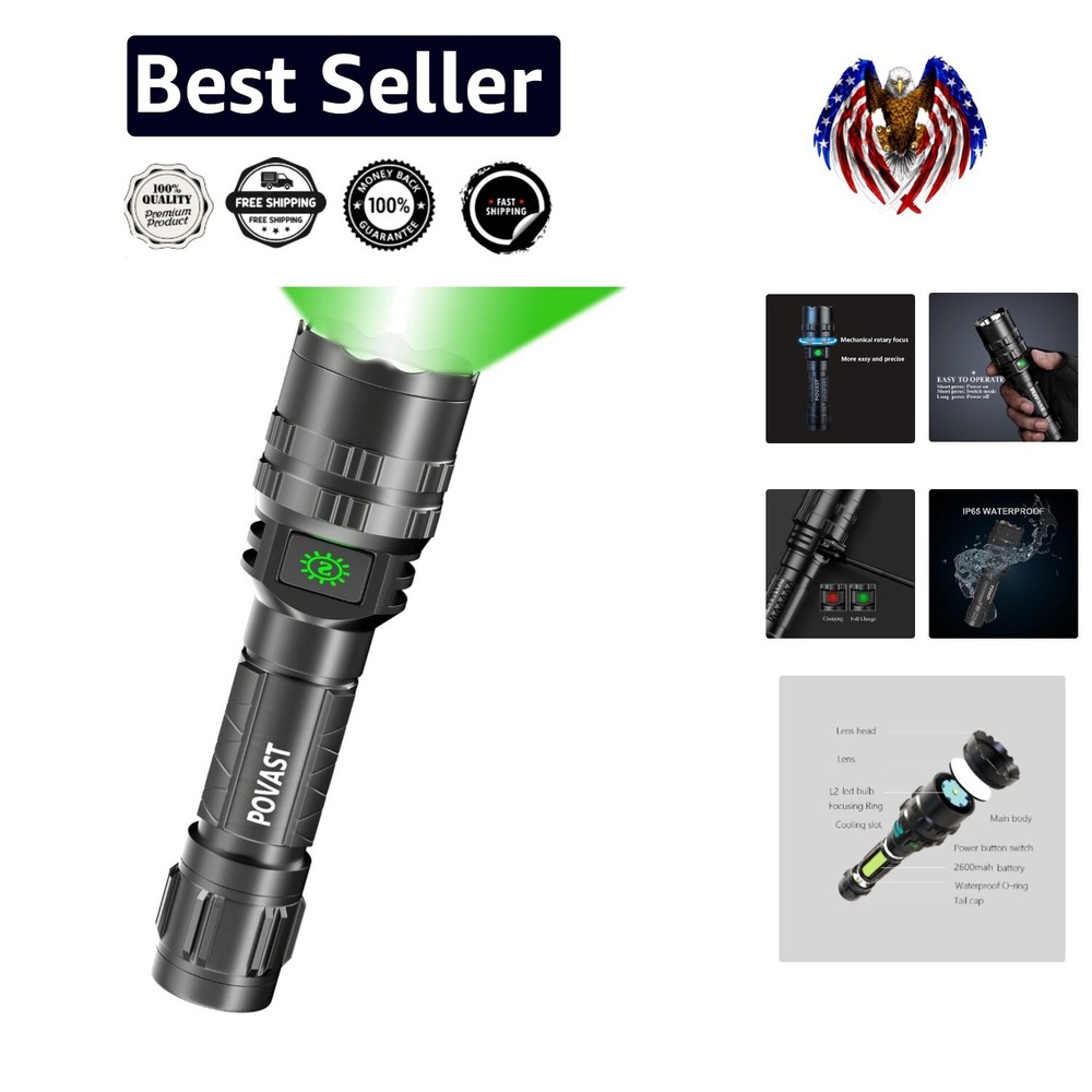 Lightweight Rechargeable Torch with Zoom and 5 Adjustable Modes - 1200 Lumens
