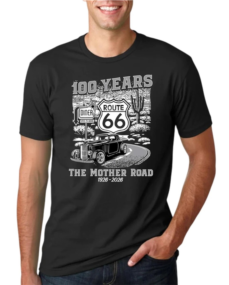Vintage Route 66 T-Shirt 100 Year Anniversary Mother Road Graphic Tee