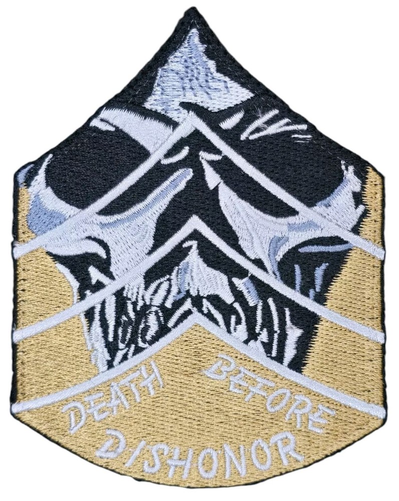 Tactical Skull Light Desert Army Hook Morale Patch Death Before Dishonor
