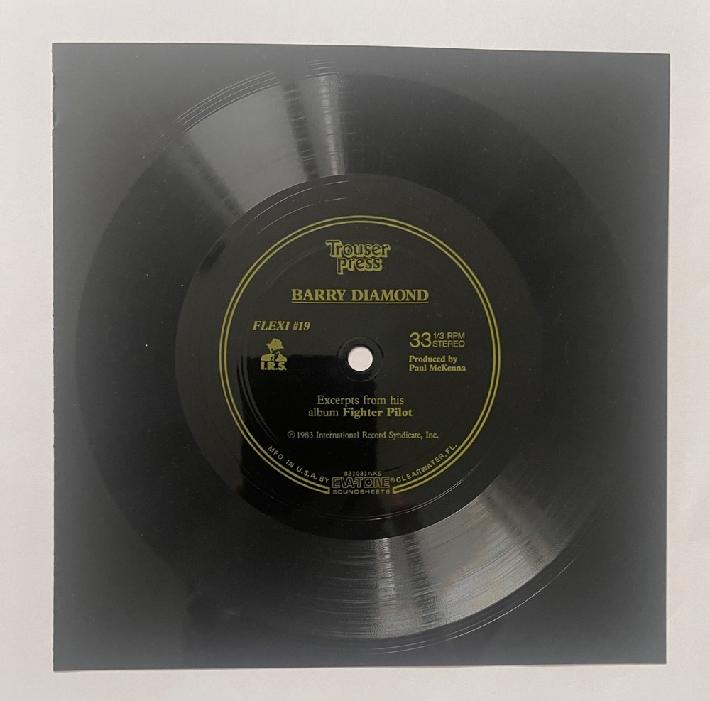 Barry Diamond Flexi Disc  7” Flexi-disc Trouser Press FLEXI #19 IRS Records 1983