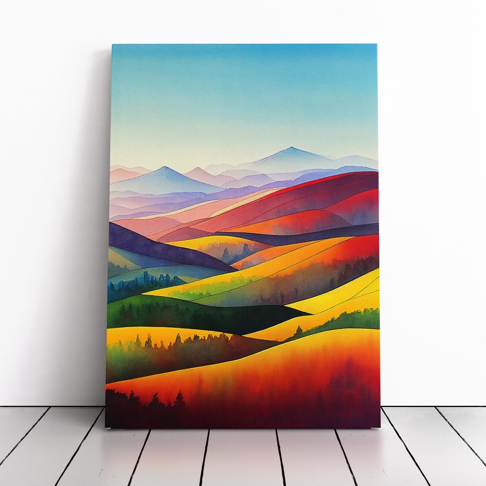 Mountain Landscape No.3 Canvas Wall Art Print Framed Picture Decor Dining Room