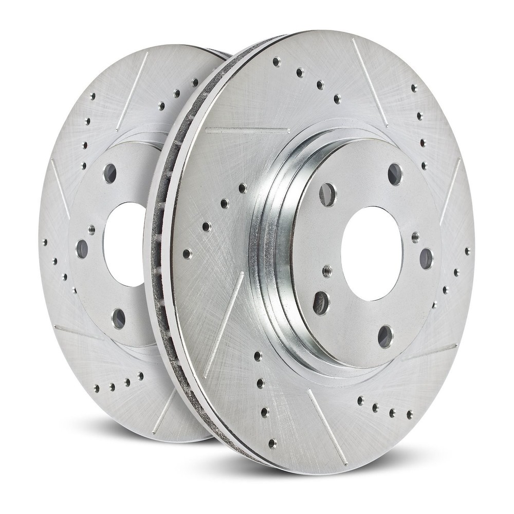 Power Stop JBR1724XPR Front Rear Brake Kit with Drilled Slotted Rotors