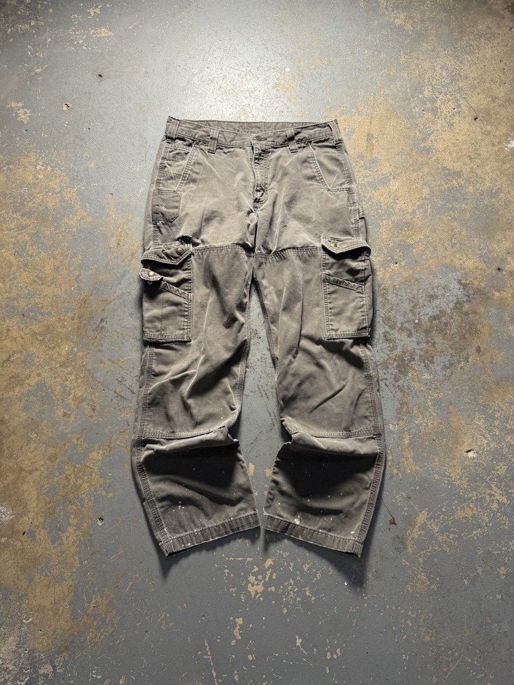 Vintage Gray Carhartt Cargo Workwear Y2K Grunge Baggy Essential Pants-32x30