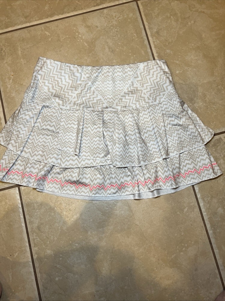 Lucky In Love Skort Golf Tennis Skirt Fun Geometric Print Size M 8-10