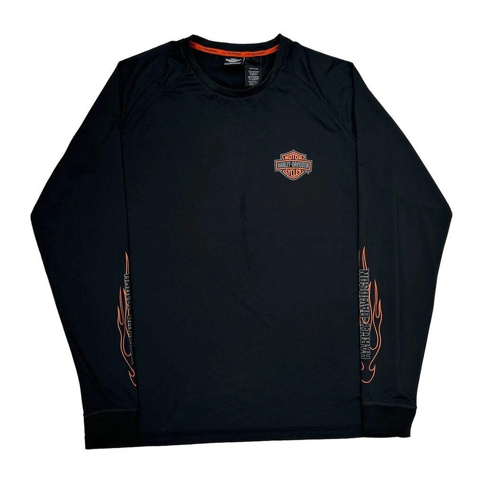 H-D Performance Harley Davidson Long Sleeve T-Shirt - 2XL Black Polyester