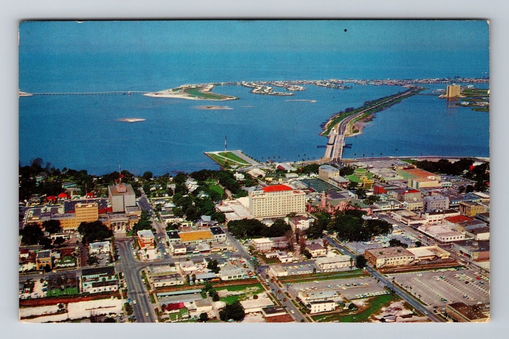 Clearwater FL-Florida, Aerial Downtown Standard Postal Post PC Vintage Postcard
