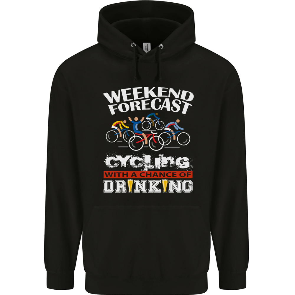 Weekend Forecast Cycling Cyclist Funny Mens 80% Cotton Hoodie