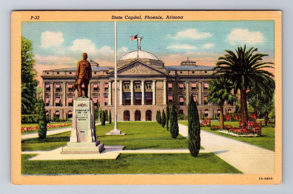 Phoenix AZ-Arizona, State Capitol Building, Antique Vintage Souvenir Postcard