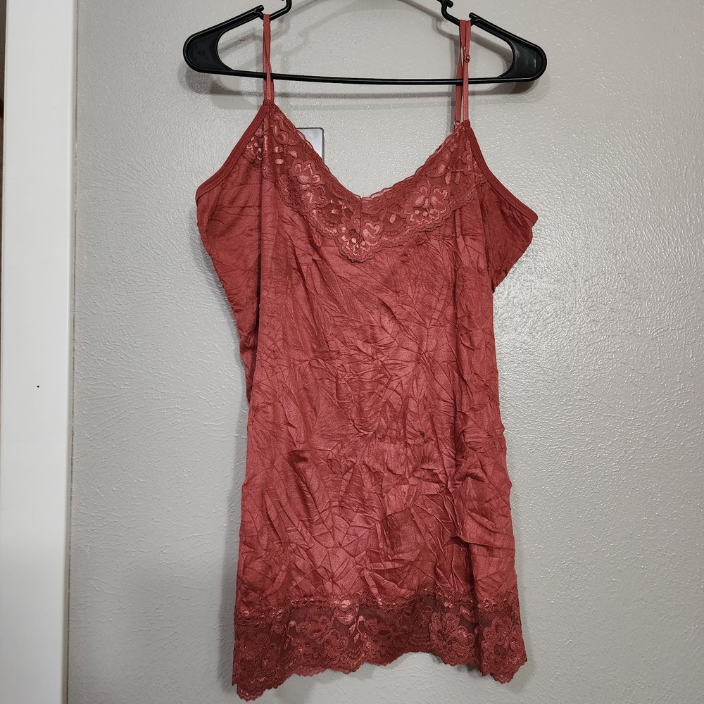 Maurice's Top Camisole Tank Women's Size XXL Crinkle Lace Spaghetti Straps