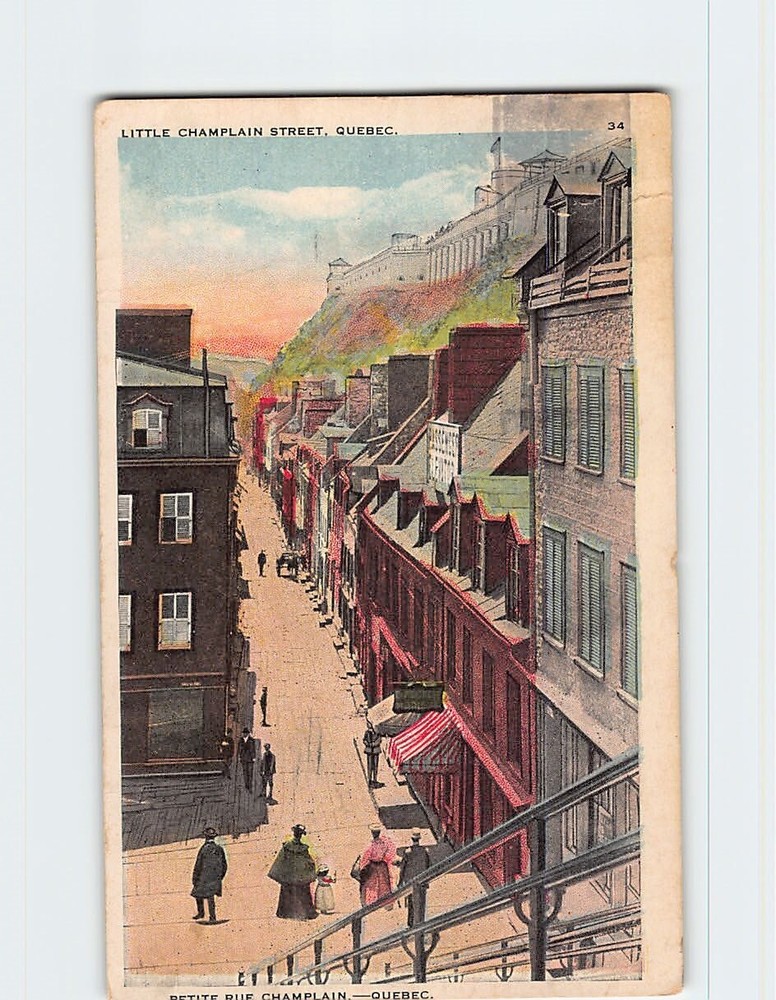 Postcard Little Champlain Street Quebec Canada