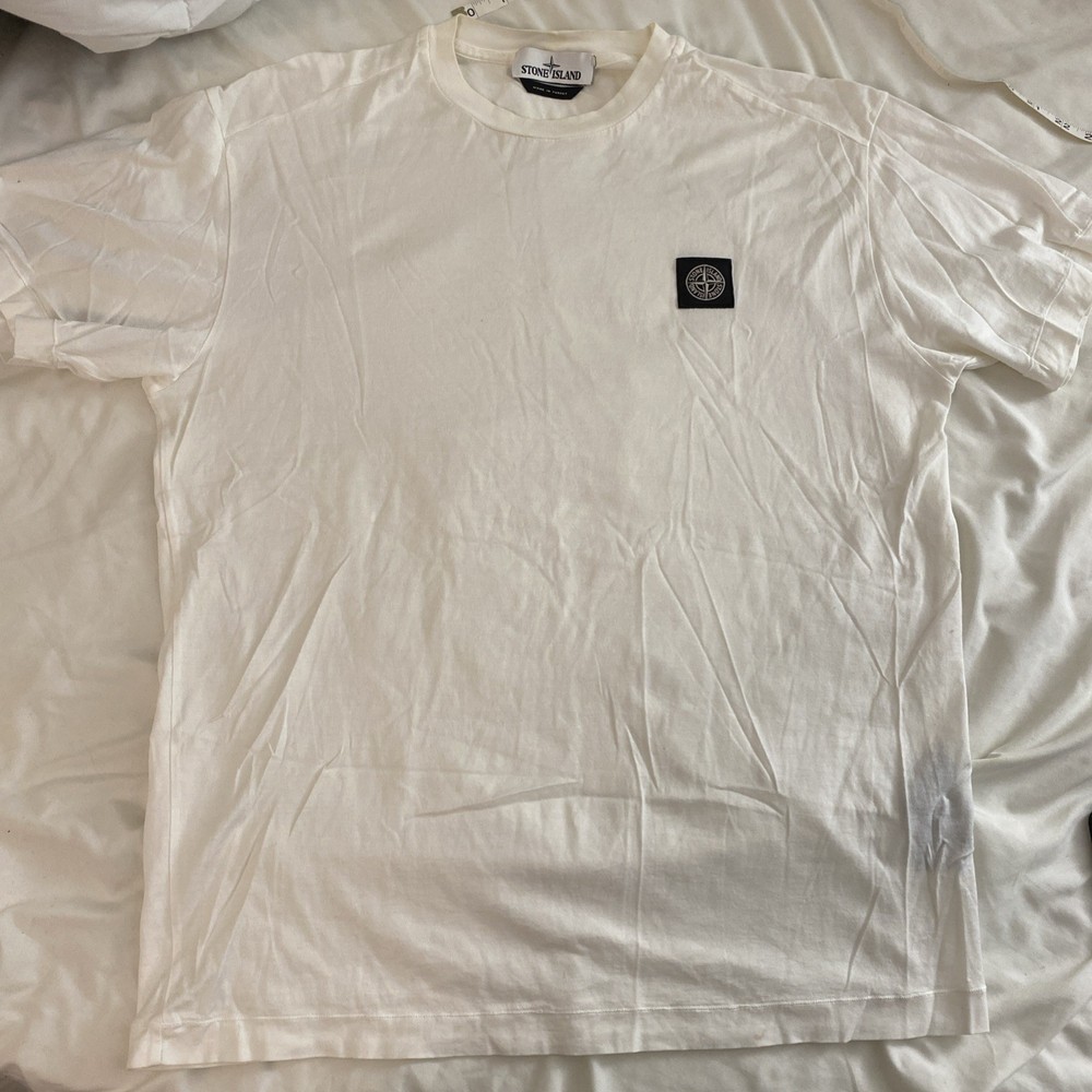 Stone Island Crew Neck T Shirt Men’s Size Large White Clean Sharp
