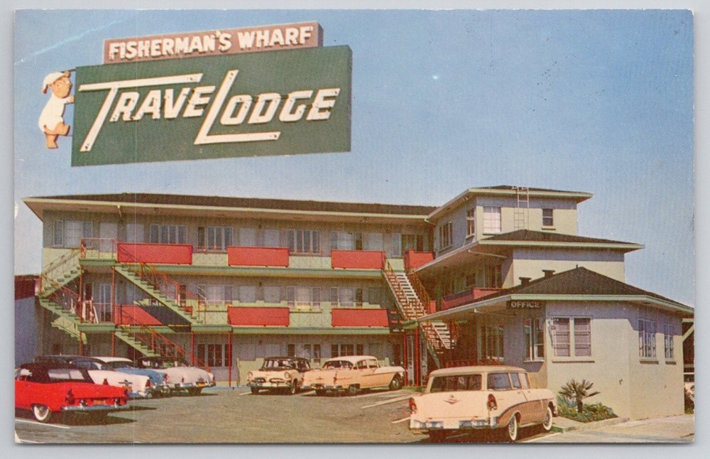 Vtg 1950s Fisherman's Wharf Travelodge San Francisco CA Spectra-Color Postcard