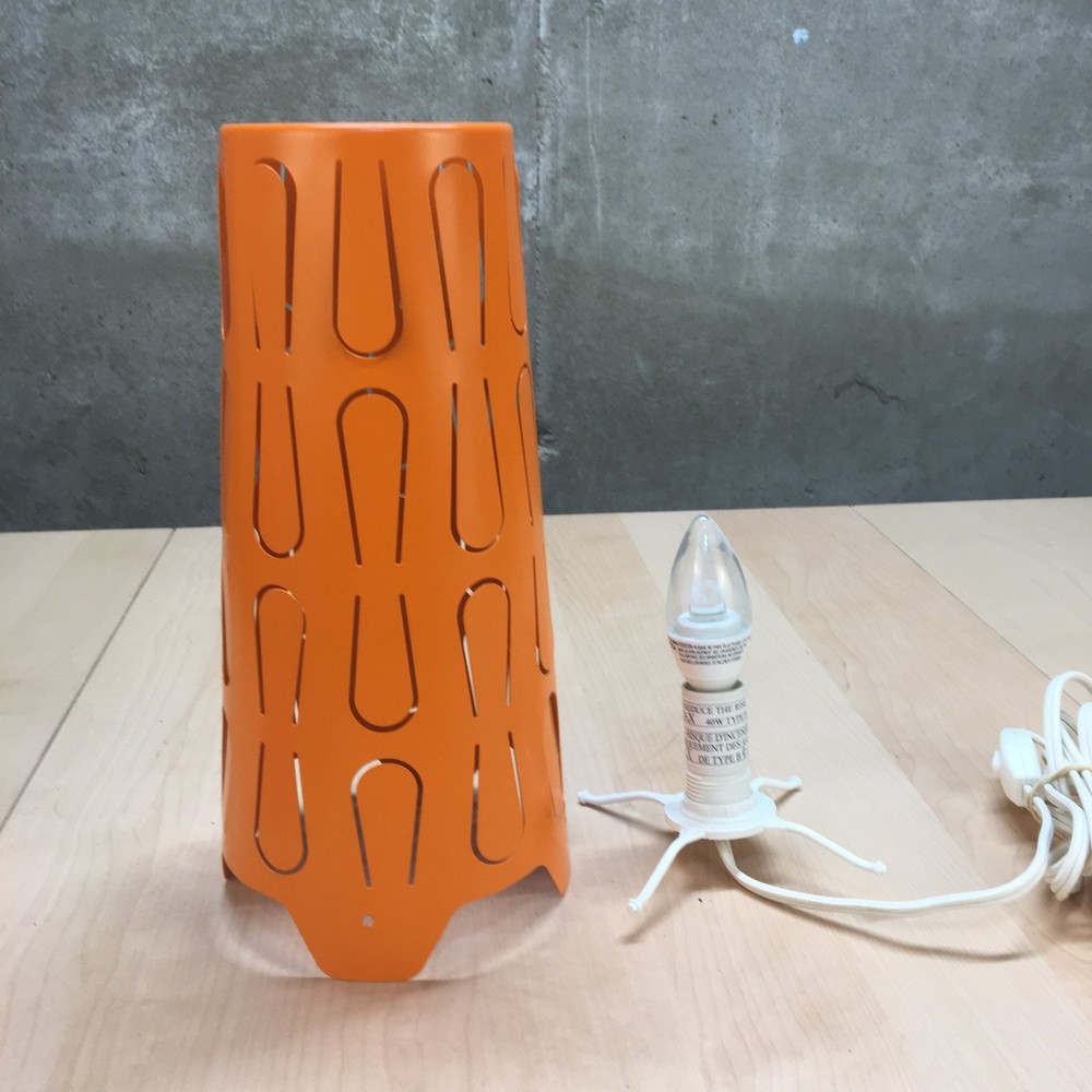 IKEA Kajuta Table Lamp Orange Mid Mod Eclectic Metal Accent Decor