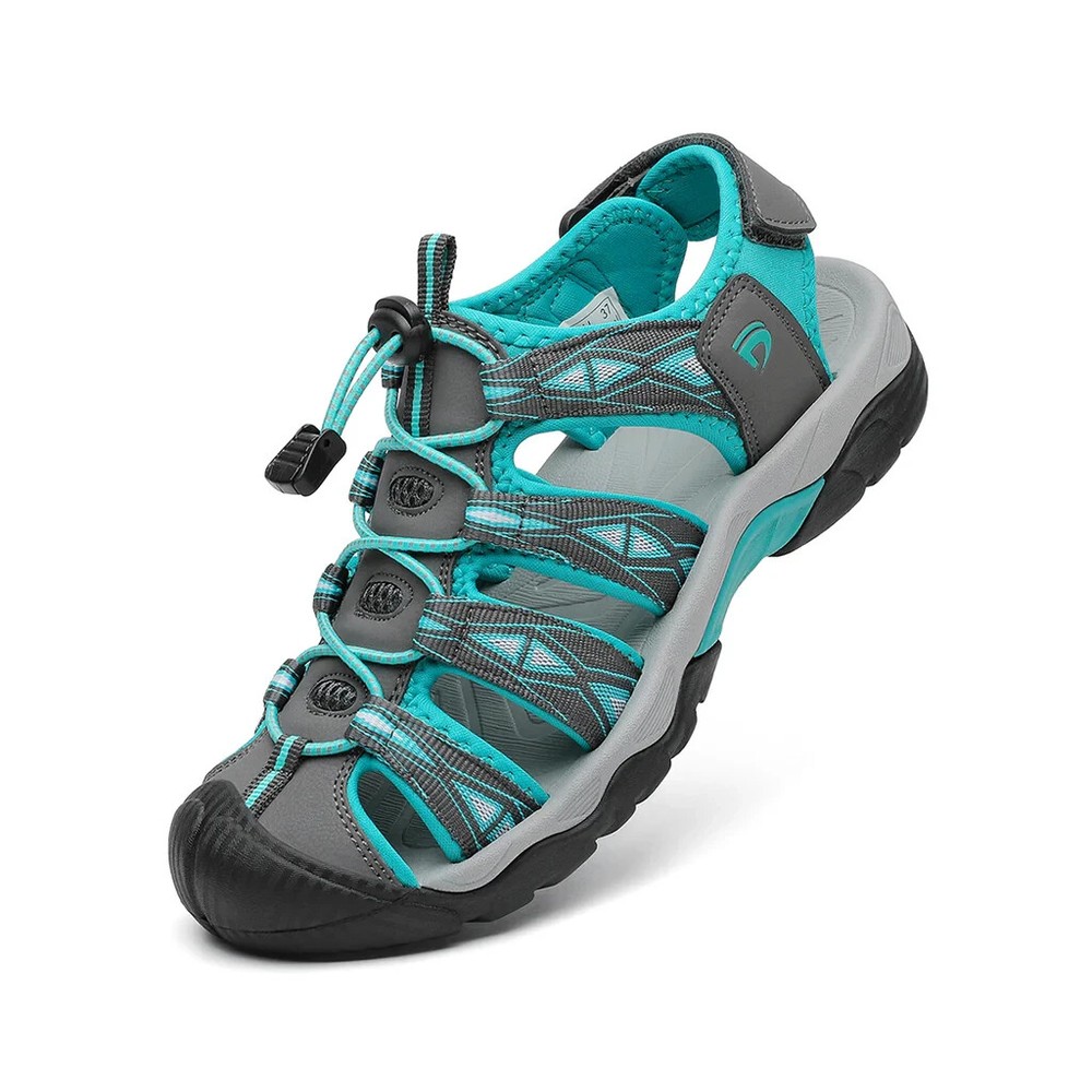 Dannto Women's US 6,9 Sport Hiking Closed Toe Sandal Blue Gray Athletic Lightwei