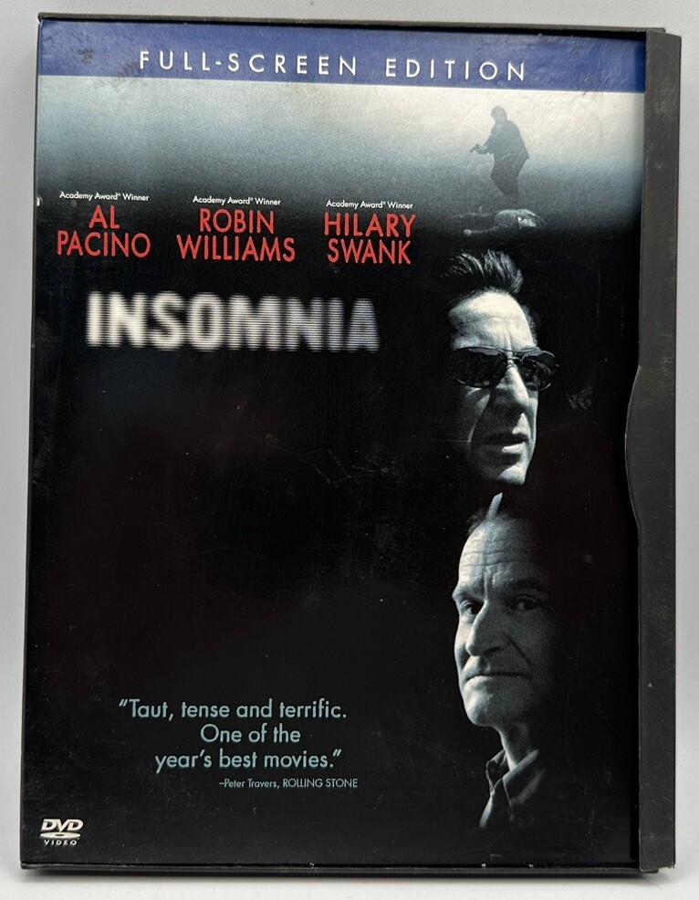 Insomnia DVD Full Screen 2002 Al Pacino Robin Williams Excellent Condition