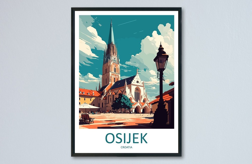 Osijek Travel Print Wall Art Osijek Wall Hanging Home Dcor Osijek Gift Art