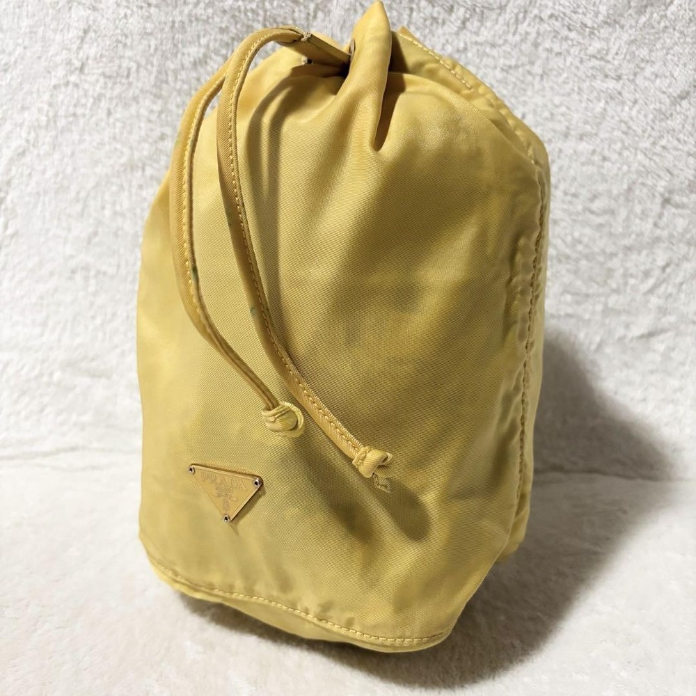 Prada Yellow Nylon Drawstring Bag String