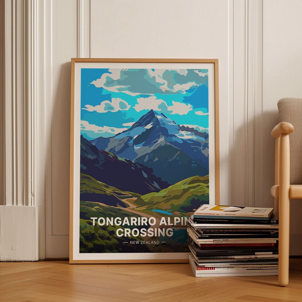Tongariro Alpine Crossing New Zealand National Park Poster Volcanic Landscape