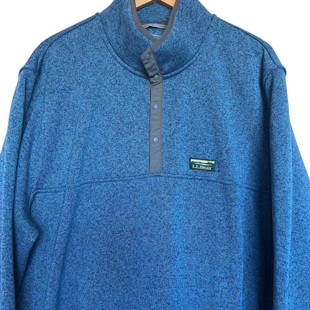 L.L. Bean XXXL Tall Men’s 1/4 Snap Blue Pullover Fleece Sweater
