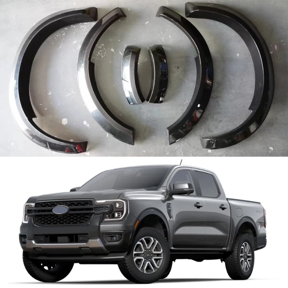 Wheel Arch Fender Flares Cover Trim Fit For Ford Ranger T9 P703 2023 2024 Black
