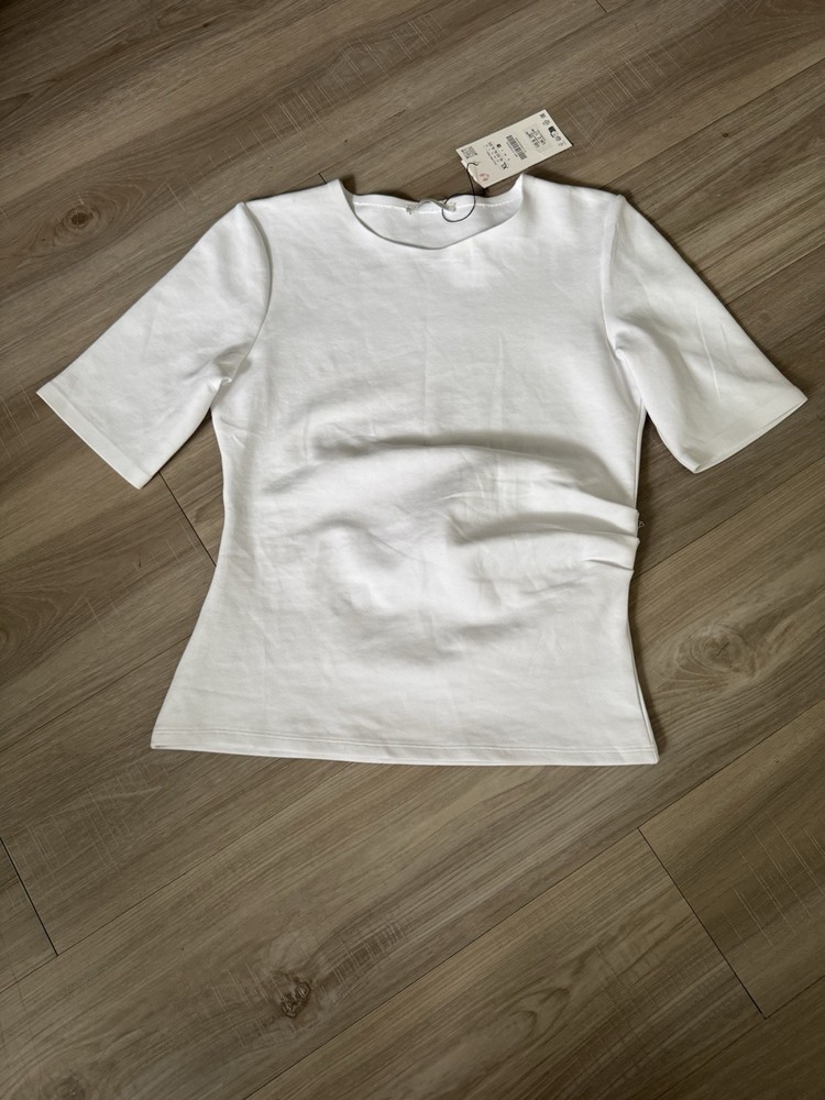 Zara Crew Neck T-shirt White XL Cotton
