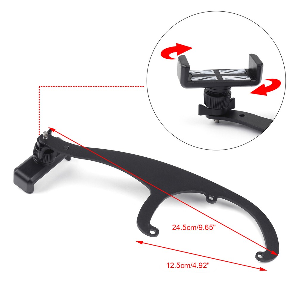 360°Rotation Car Phone Mount Cradle Holder Stand For Mini Cooper R55 R56 Gry U4