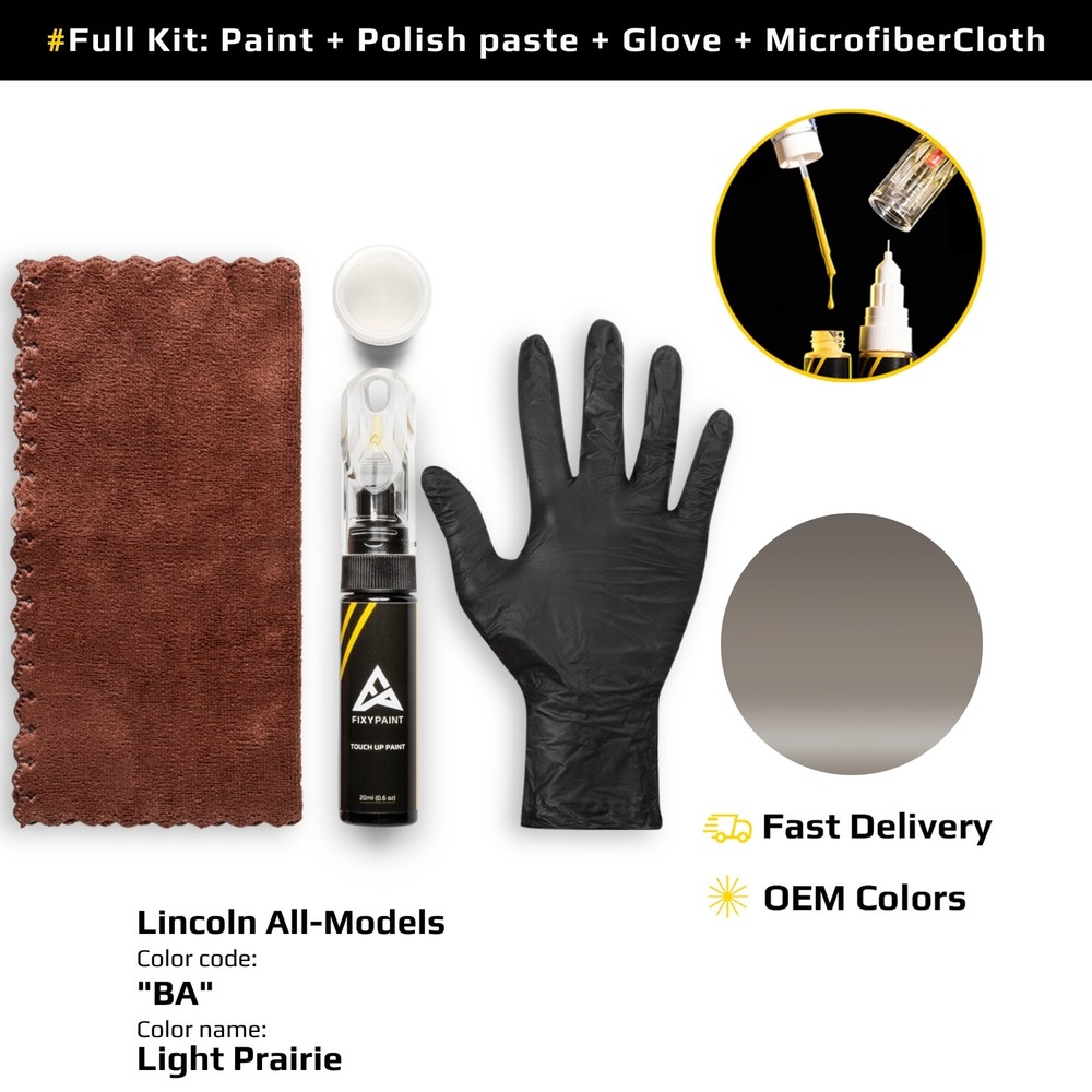 Touch up Paint for Lincoln Code: BA Light Prairie Easy Apply Scratch Repair