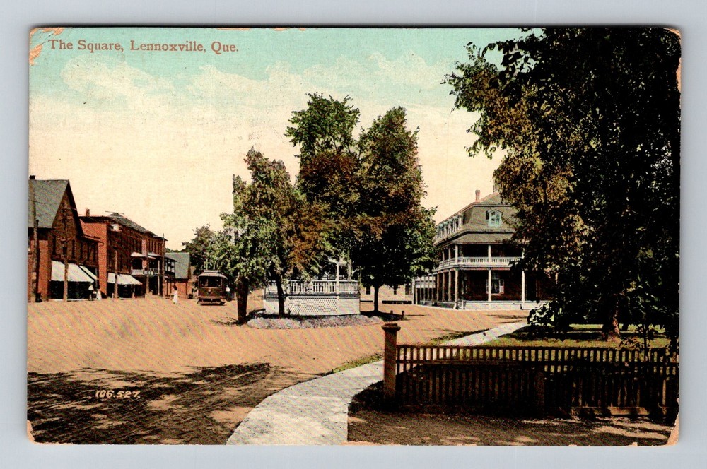 Canada- Quebec Lennoxville The Square Old Postal PC View Vintage c1918 Postcard