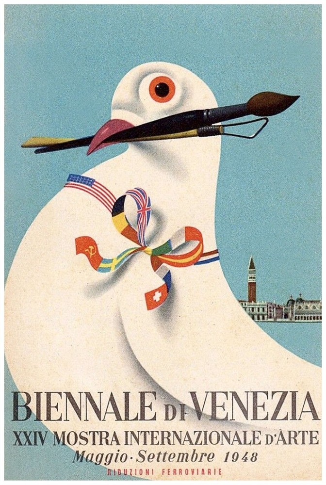 Biennale de Venezia Venice Italy Vintage Travel Poster Print