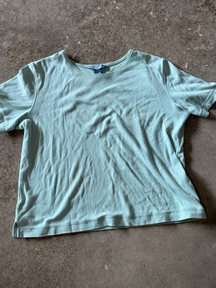 Koret Sport Light Blue Cotton Knit Crew Neck Short Sleeve T-Shirt M
