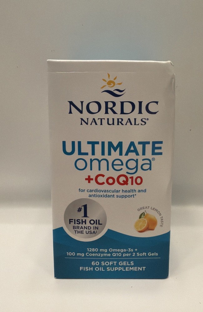 Nordic Naturals Ultimate Omega-3, 1280mg + CoQ10, 100mg 60 SoftGels Exp 03/28