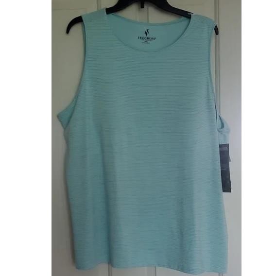 Womens Skechers Light Blue The Go Walk Striped Shelf Bra Tank Top Size 3XL NWT