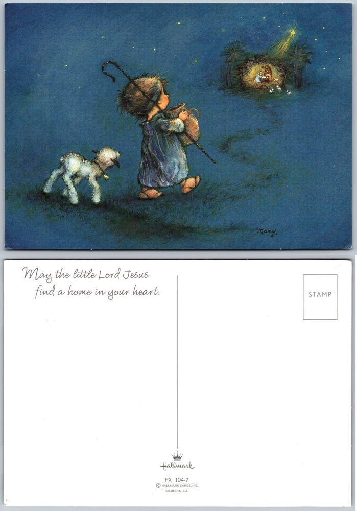 Continental Nativity Shepherd Postcard