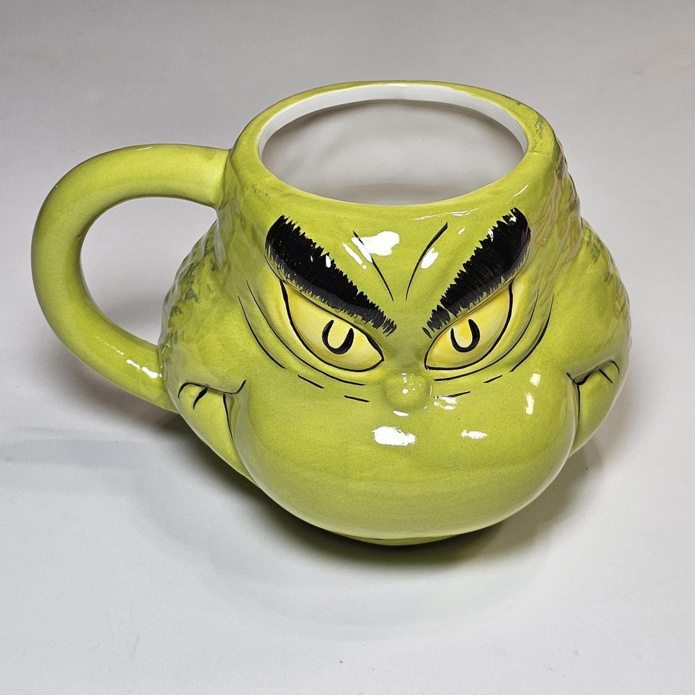 The Grinch Dr. Suess Ceramic Sculpted 3D Figural 18 oz Coffee Mug New In Box
