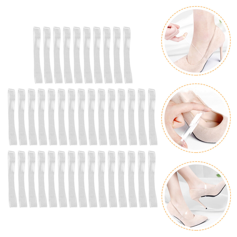 20 Clear Shoe Straps Anti-Slip Heel Grippers for Secure Fit & Stability