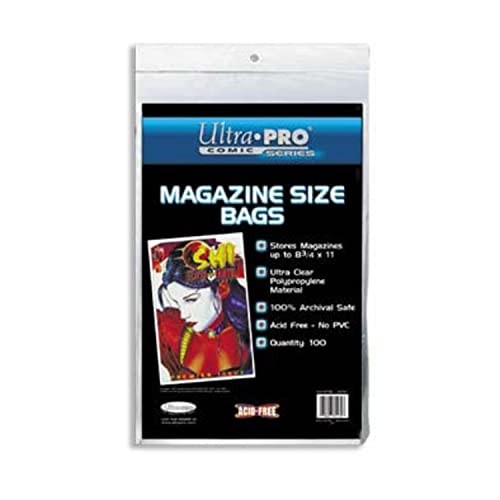 Ultra Pro 100 Acid-Free Magazine Size Storage Bags for Collectibles-image