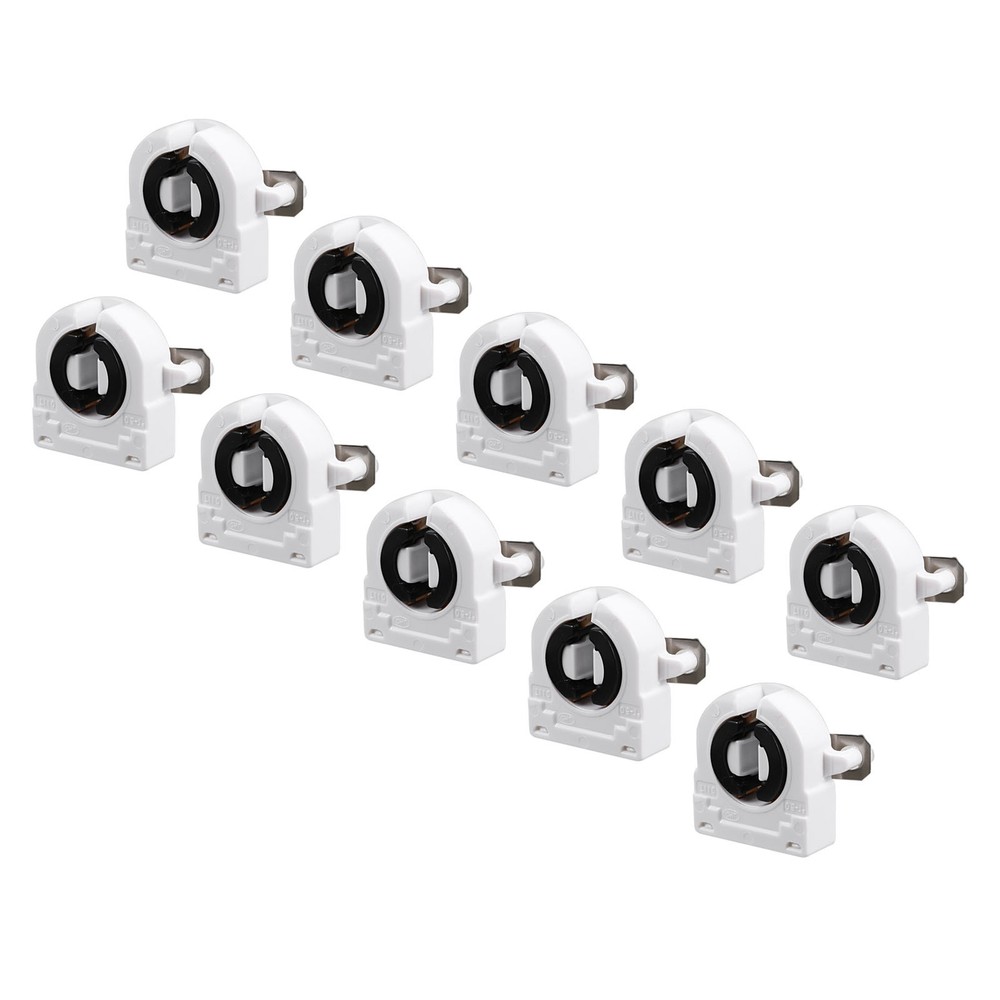 10 Pcs Fluorescent Light Holder T8 Lamp Socket G13 Base White 2A AC 500V