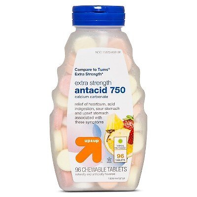 Extra Strength Antacid Chewable Tablets. Tropical Fruit Flavor 96ct. Up&Up