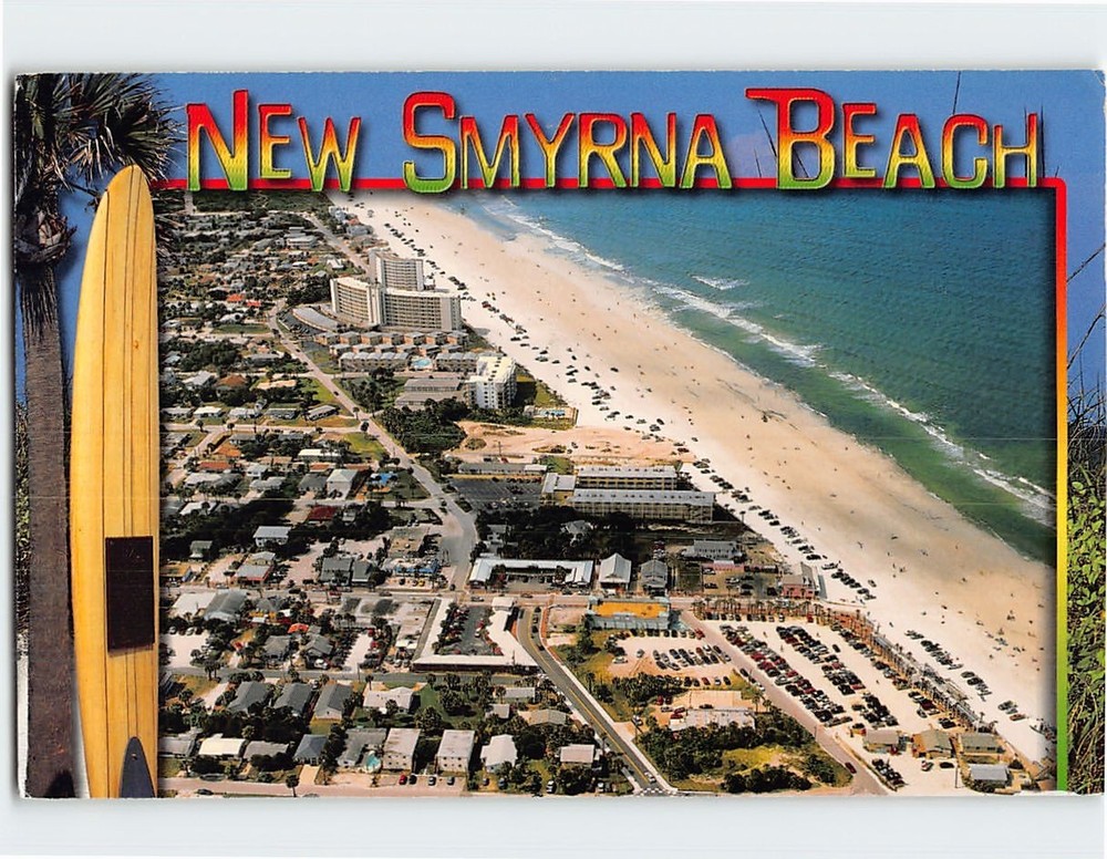 Postcard Aerial View New Smyrna Beach Florida USA