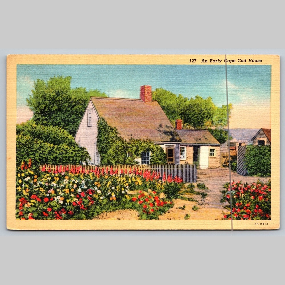 Postcard An Early Cape Cod House Massachusetts