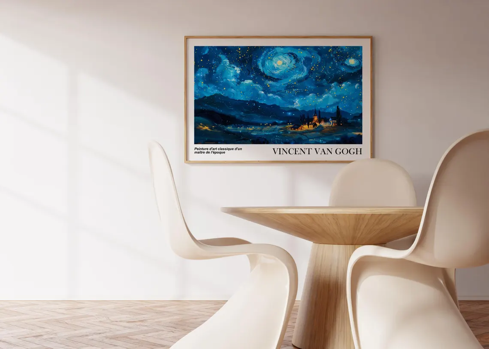 Night Sky Full of Stars, Village Paint Poster Premium Quality Choose your Size