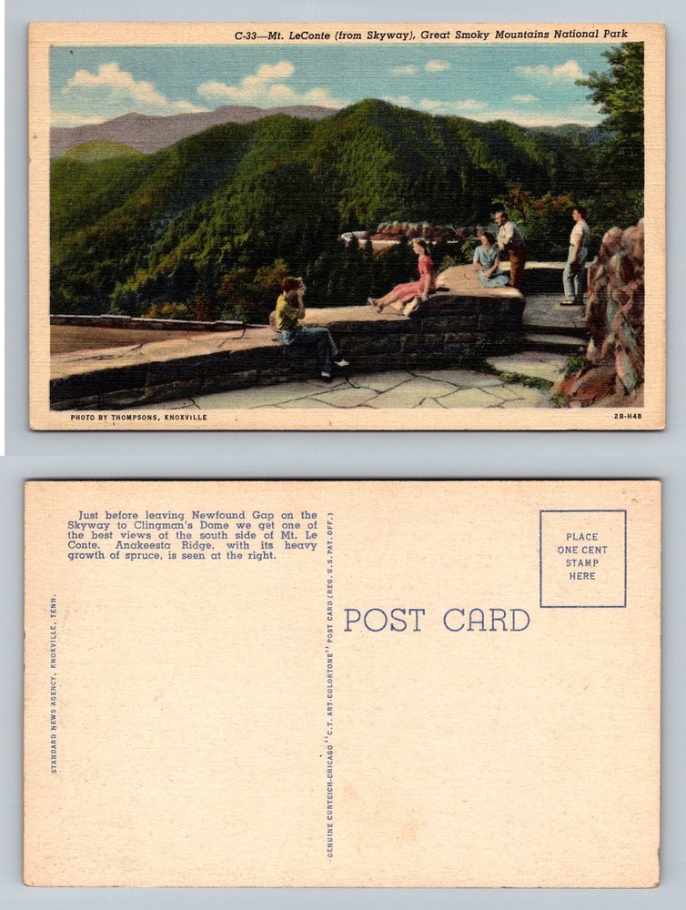 Gatlinburg, TN-Tennessee, Mt Le Conte Smoky Mountains View Vintage Postcard