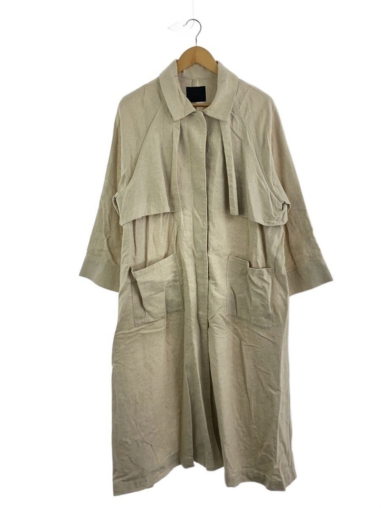Kbf Stainless Steel Collar Coat/One/Linen/Beg/Plain/Kb04-27S020 1599