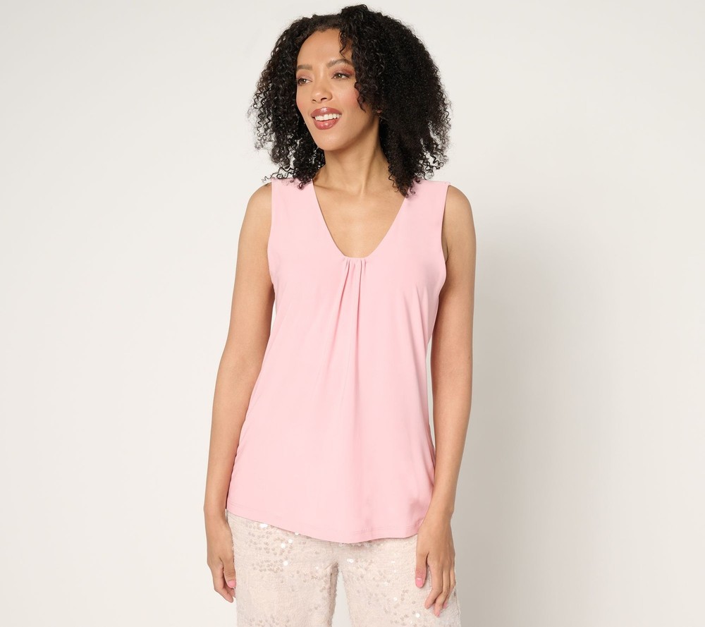Gloria Vanderbilt Women's Top Sz M Draped Front Sleeveless Pink A681172
